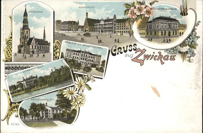 Zwickau Sachsen Gymnasium Kriegerdenkmal Kunstverein-Ge