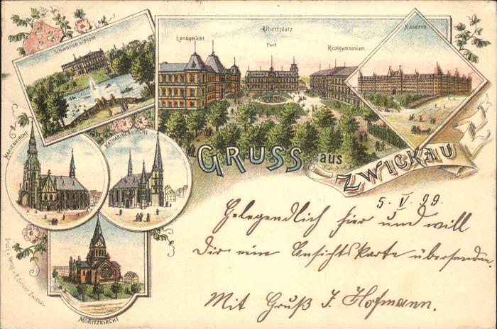 Zwickau Sachsen Kaserne Realgymnasium Albertplatz Morit