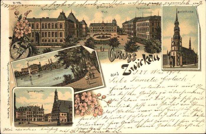 Zwickau Sachsen Hauptmarkt Marienkirche Albertplatz