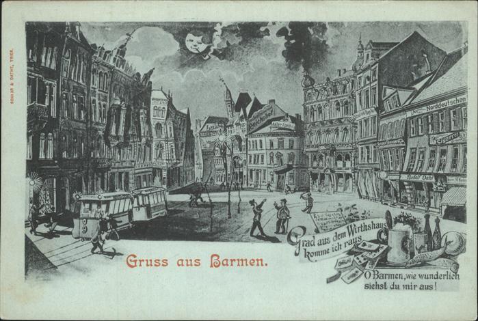 Barmen Wuppertal Gedicht Wirtshaus Mond Strassenbahn