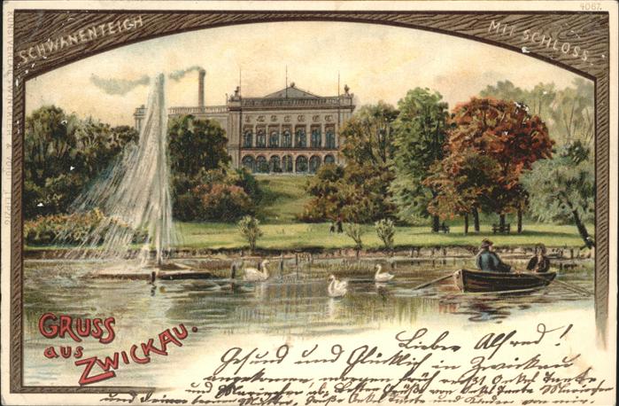 Zwickau Sachsen Schloss Gondelteich Schwanenteich