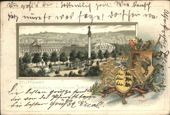 Stuttgart Wappen Schlossplatz neues Schloss