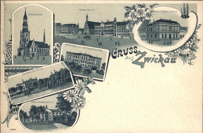 Zwickau Sachsen Marienkirche Gymnasium Kriegerdenkmal