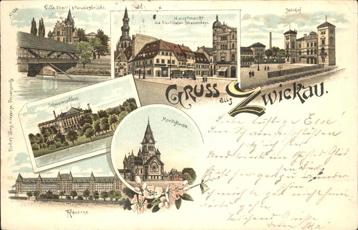 Zwickau Sachsen Bahnhof Moritzkirche Kaserne