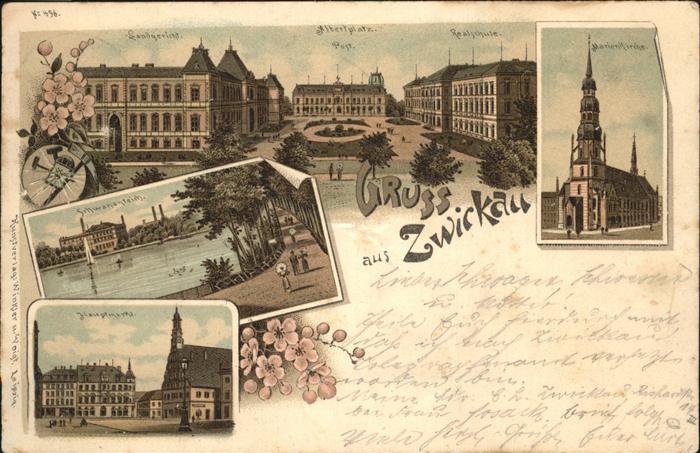 Zwickau Sachsen Martinskirche Hauptmarkt Schwanenteich