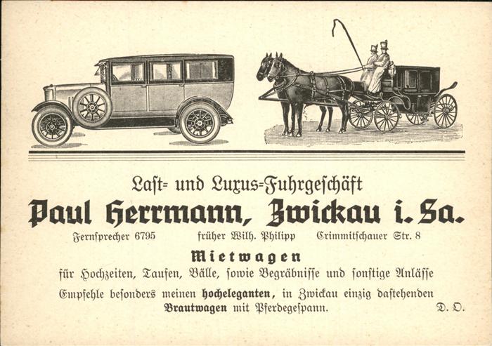 Zwickau Sachsen Last- Fuhrgeschäft Paul Herrmann Mietwa