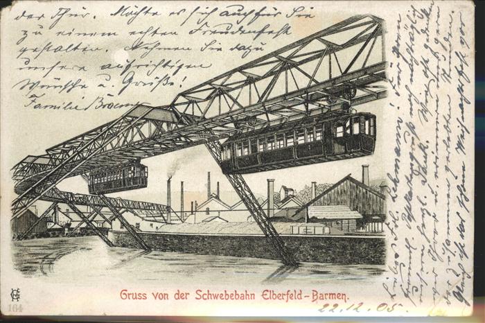 Elberfeld Wuppertal Barmen Schwebebahn