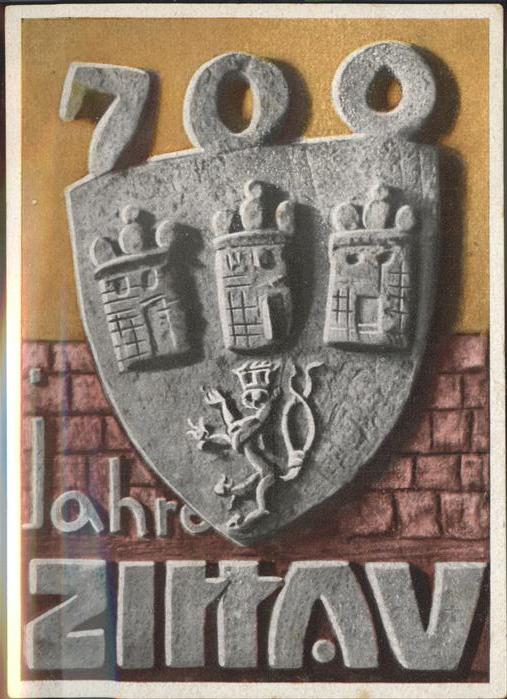 Zittau Stadtwappen Stein 700 Jahre Zittau Drei
