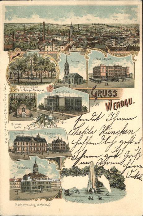 Werdau Sachsen Neue Schule Kirche Realschule