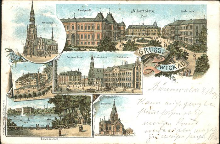Zwickau Sachsen Realschule Albertplatz Landgericht