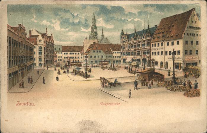 Zwickau Sachsen Hauptmarkt Strassenbahn