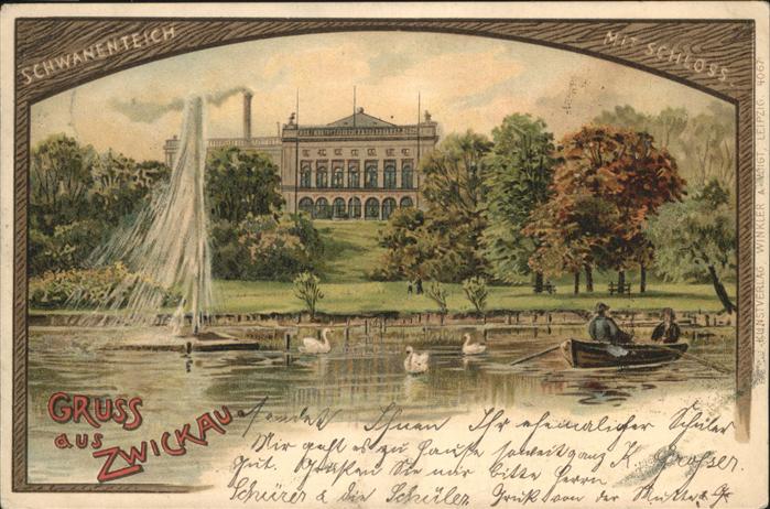 Zwickau Sachsen Schloss Schwanenteich
