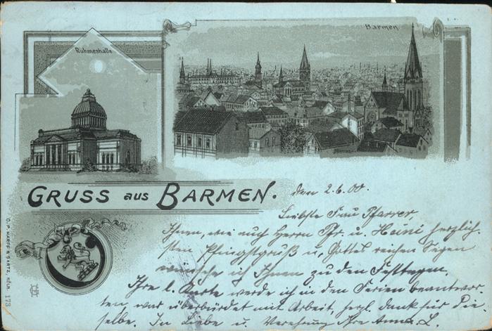 Barmen Wuppertal Wappen Ruhmeshalle