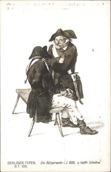 Berlin Bürgerwehr im Jahr 1830 Typen Künstlerk