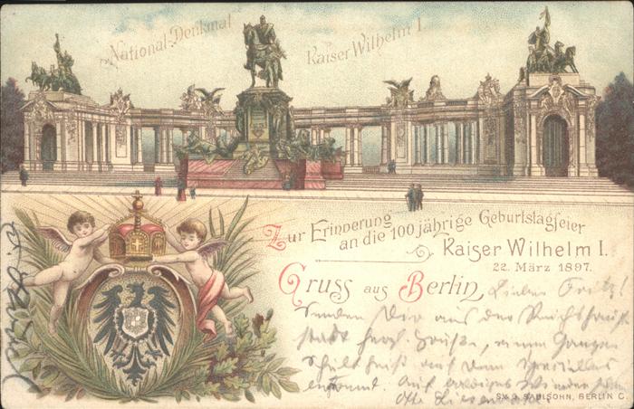 Berlin National Denkmal Kaiser Wilhelm 100jähr