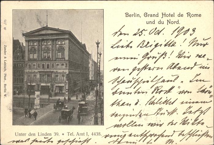 Berlin Grand Hotel de Rome Hotel du Nord Unter