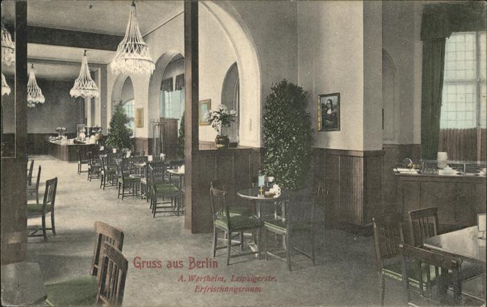 BERLIN  CITY Warenhaus A. Wertheim Erfrischungsraum