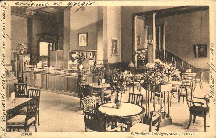 Berlin Warenhaus A. Wertheim Teeraum