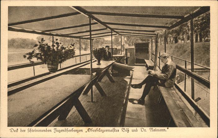 BERLIN  CITY Schwimmende Jugendherberge Deck Oberbuergermeister Boess Dr. Reiman