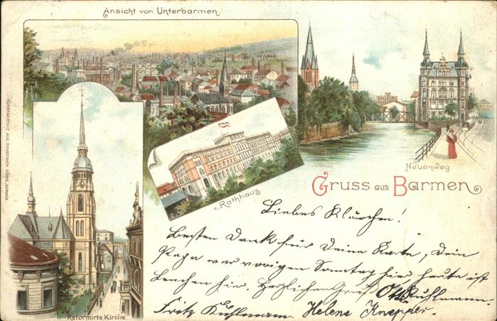 Barmen Wuppertal Unterbarmen Rathaus Reformierte Kirche