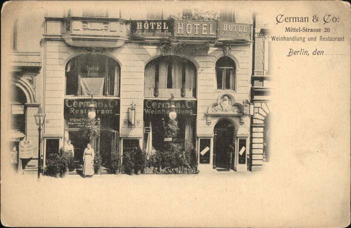 BERLIN  CITY Cermann & Co. Weinhandlung Restaurant Hotel