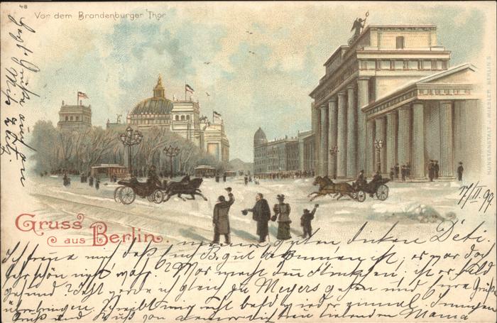 BERLIN  CITY Brandenburger Tor Pferdedroschke