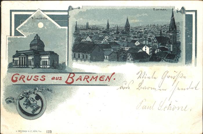 Barmen Wuppertal Rhumeshalle im Mondschein