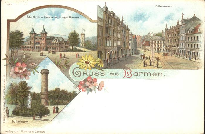 Barmen Wuppertal Stadthalle Kriegerdenkmal Altenmarkt Tö