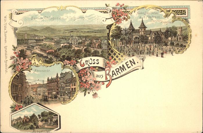 Barmen Wuppertal Neuer Saalbau Plateau Altenmarkt Ringeltal Toelleturm