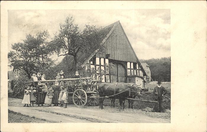 Bethel Bielefeld Baeuerliches Anwesen Ochsenkarren Kinder Pfennigverein