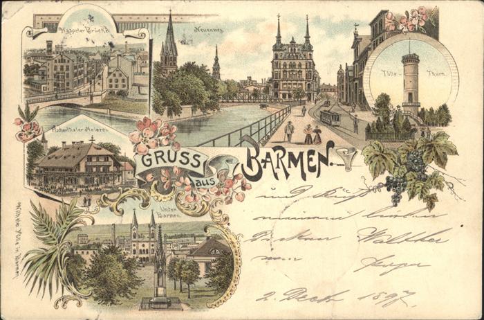 Barmen Wuppertal Haspeler Brücke Neuenweg Tölleturm Fisc