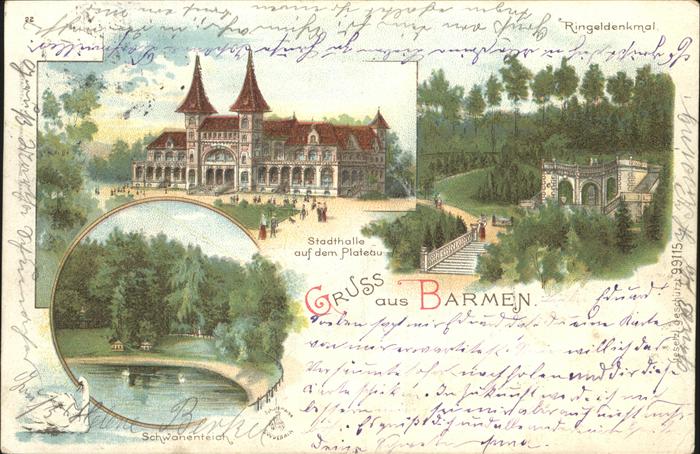 Barmen Wuppertal Ringeldenkmal Stadthalle Plateau Schwanenteich