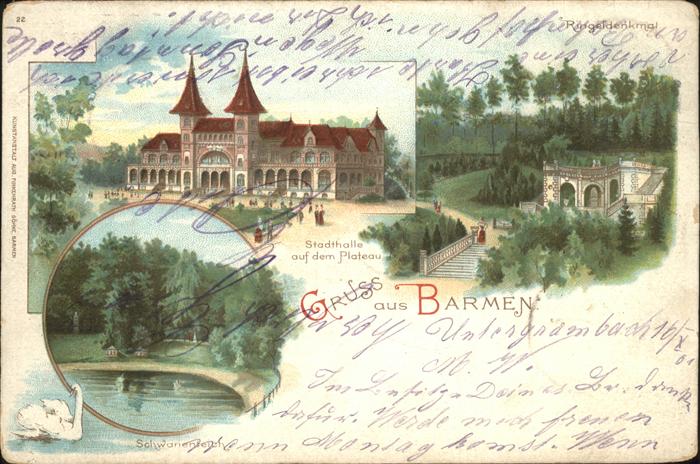 Barmen Wuppertal Ringeldenkmal Stadthalle Plateau Schwan