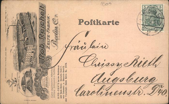 Berlin Zelte Fabrik Robert Reichelt Industrie