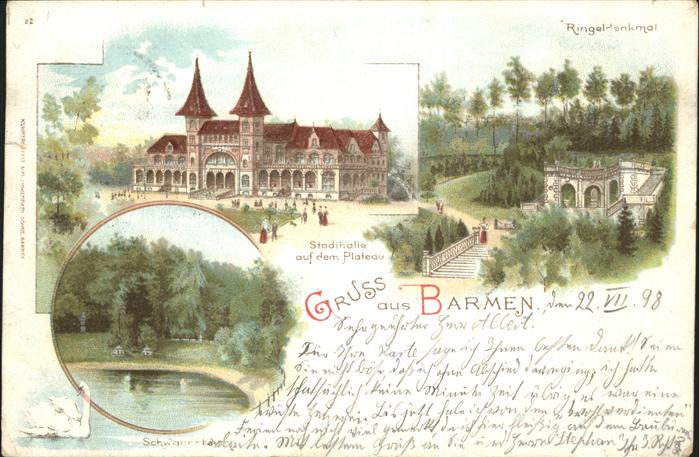 Barmen Wuppertal Ringeldenkmal Stadthalle Plateau Schwan