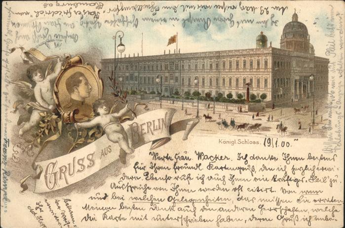 Berlin Königliches Schloss Pferdedroschke