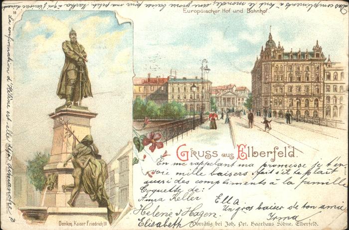 Elberfeld Wuppertal Europäischer Hof Bahnhof Brücke Kaiser