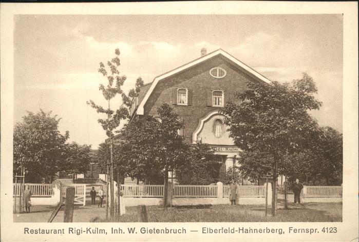 Hahnerberg Elberfeld Restaurant Rigi Kulm