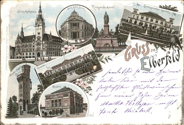 Elberfeld Wuppertal Rathaus Bergisch Maerkische Bank Kriegerdenkmal Zoologischer