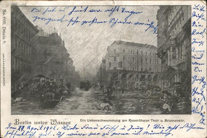 Berlin unter Wasser Überschwemmung Rosenthaler