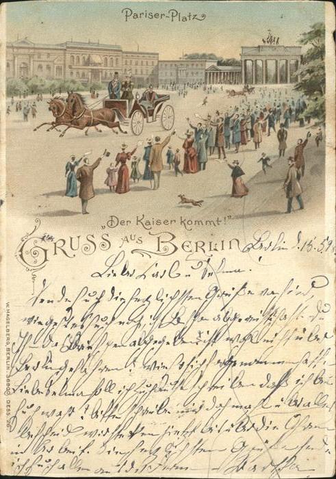 Berlin Pariser Platz Pferdedroschke Kaiser