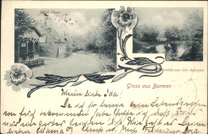 Barmen Wuppertal Forsthaus Parkanlagen Teich