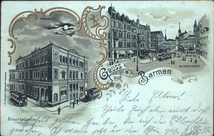 Barmen Wuppertal Stadttheater Altenmarkt Strassenbahn im