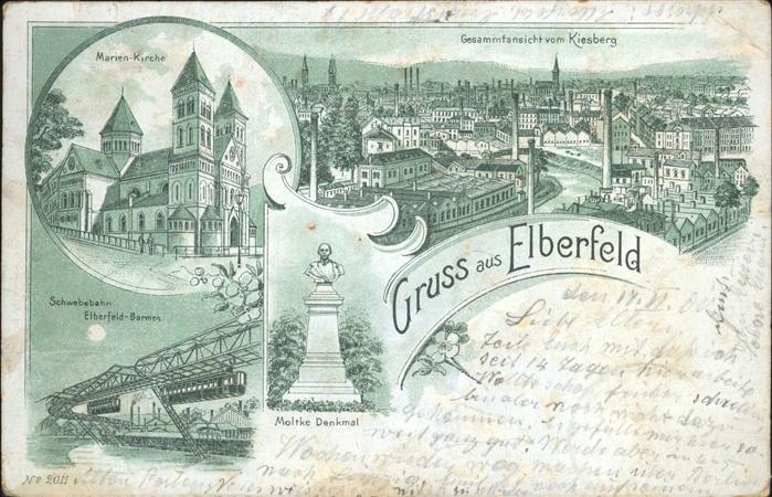 Elberfeld Wuppertal Marienkirche Schwebebahn Barmen Moltke