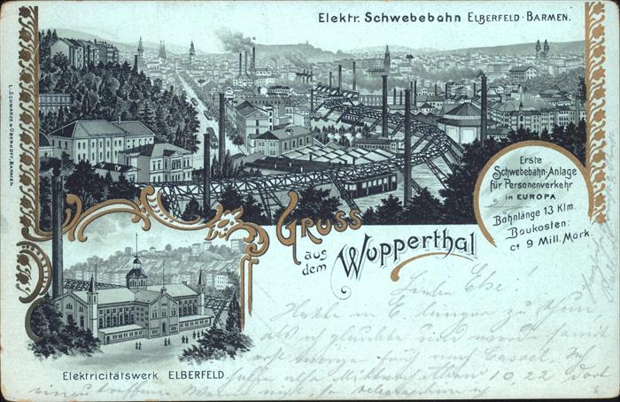 Elberfeld Wuppertal Schwebebahn Barmen Elektrizitätswerk Wu