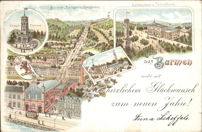 Barmen Wuppertal Kriegerdenkmal Barmer Anlagen Bergbahn