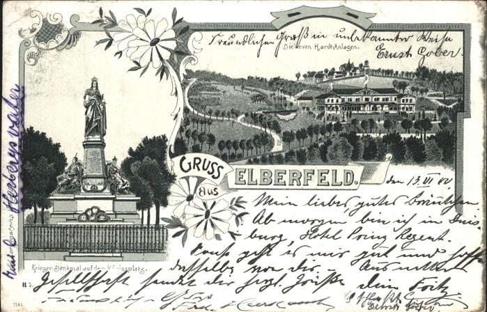 Elberfeld Wuppertal Kriegerdenkmal Königsplatz Hardtanlagen
