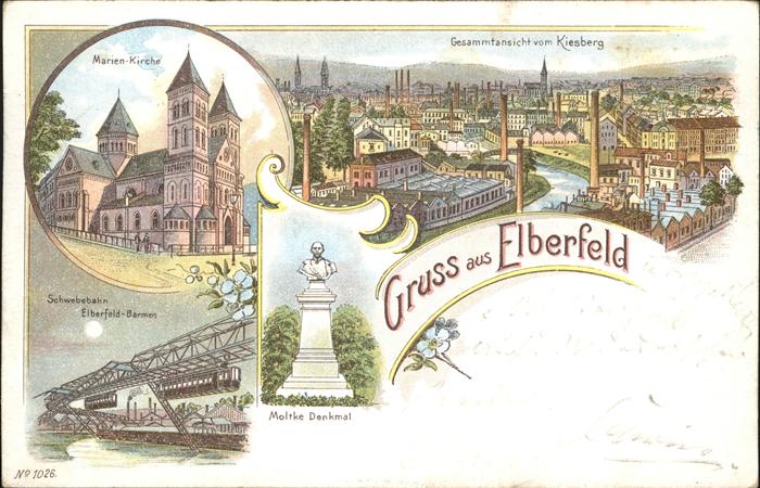 Elberfeld Wuppertal Marienkirche Schwebebahn Barmen Moltke