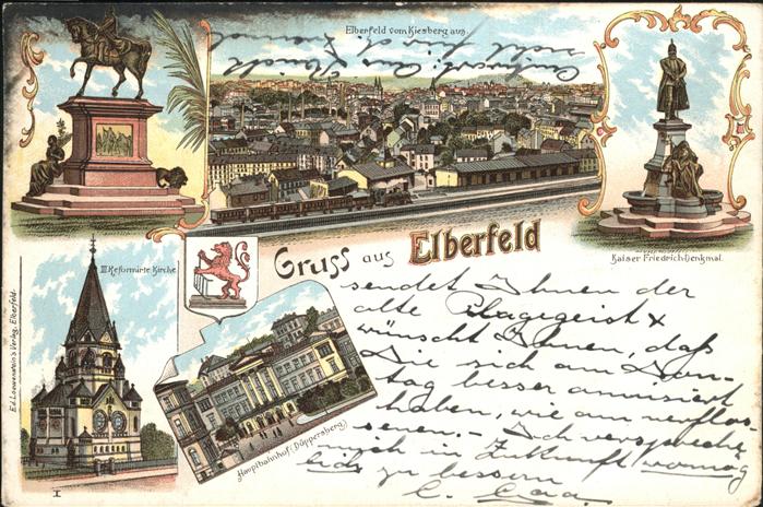 Elberfeld Wuppertal Ansicht vom Kiesberg Kaiser Wilhelm Kai