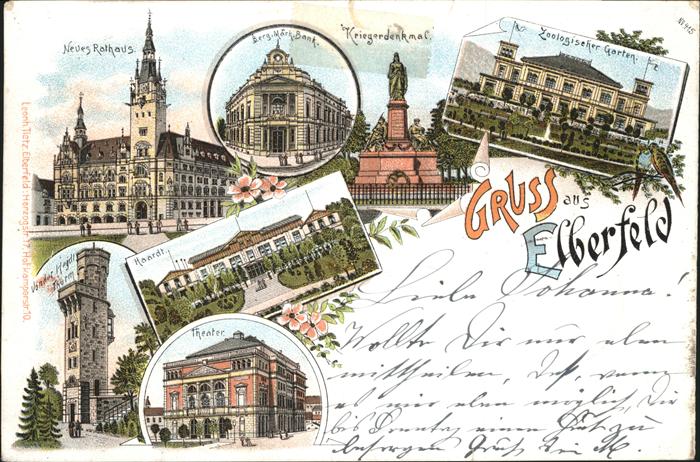 Elberfeld Wuppertal Rathaus Bergisch Märkische Bank Krieger